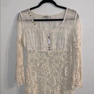 Monoreno - Cream Lace Dress - Size S